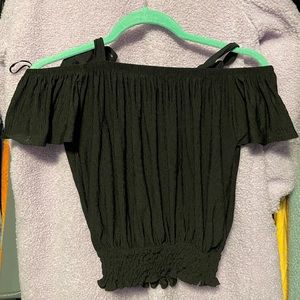 Atmosphere Black Off Shoulder Crop Top